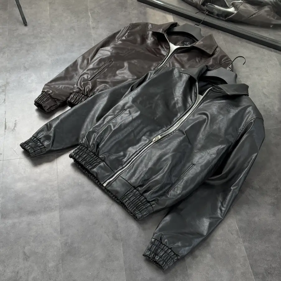 جکت چرم یقه دار - تصویر 4