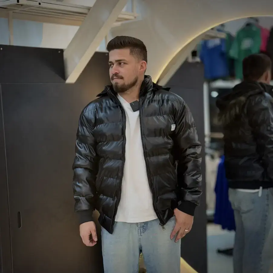 کاپشن چرم پفی - تصویر 2