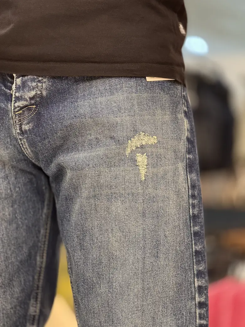 شلوار مام فیت ابی کثیف کم زاپ کد 133 - تصویر 3