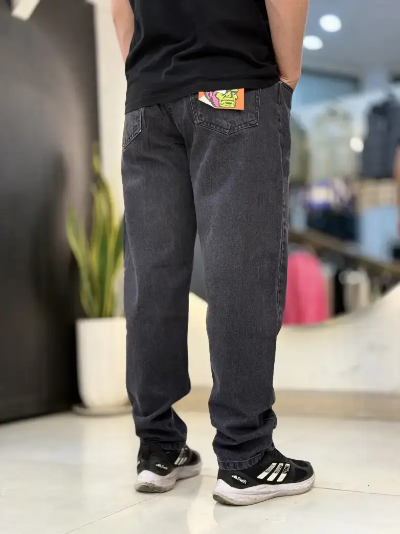 شلوار مام فیت ذغالی کد 136 - تصویر 2