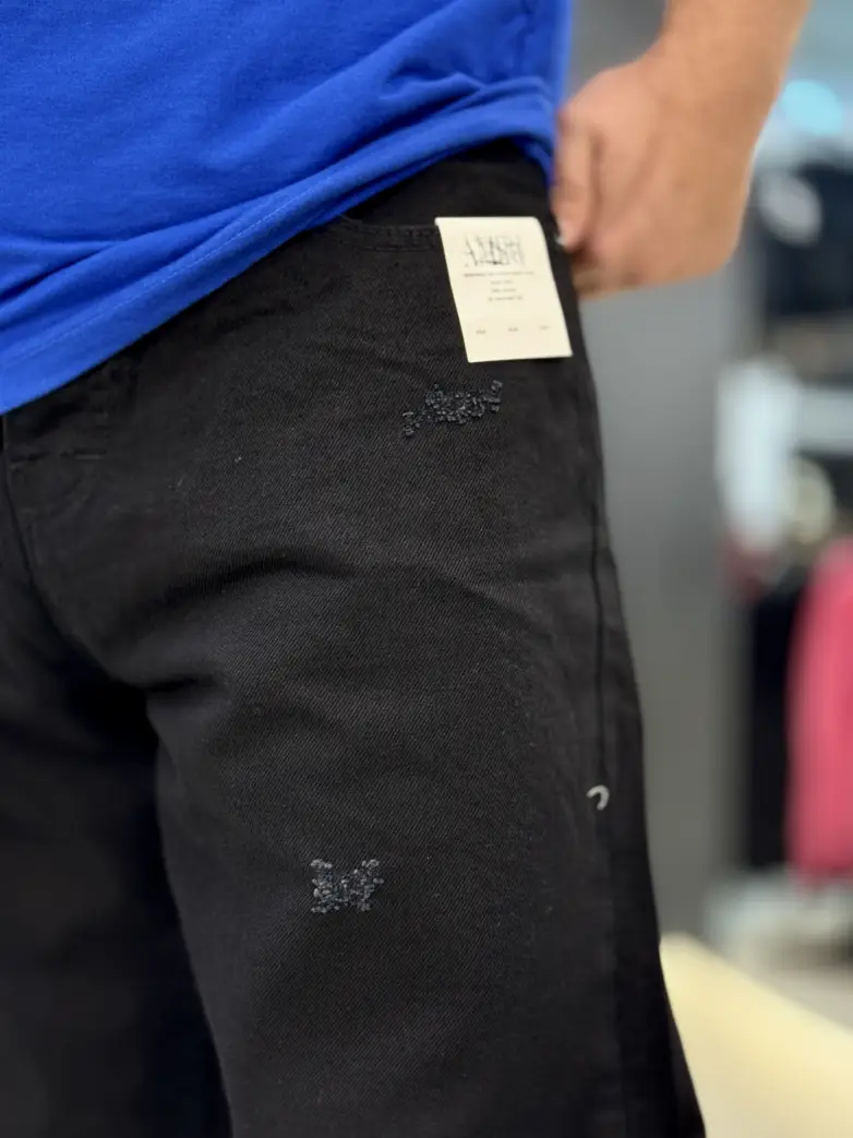 شلوار نیم بگ مشکی کد 140 - تصویر 3