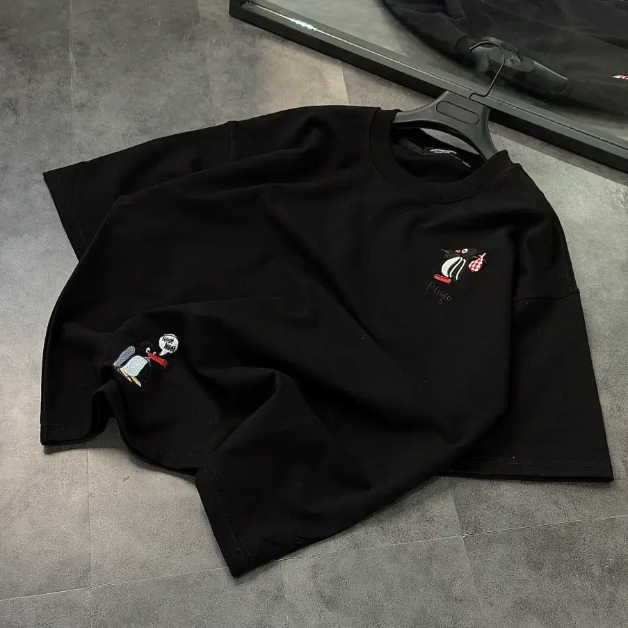 تیشرت باکسی گلدوزی پنگوئن - تصویر 4