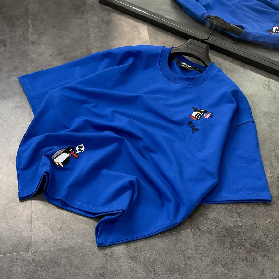 تیشرت باکسی گلدوزی پنگوئن - تصویر 5