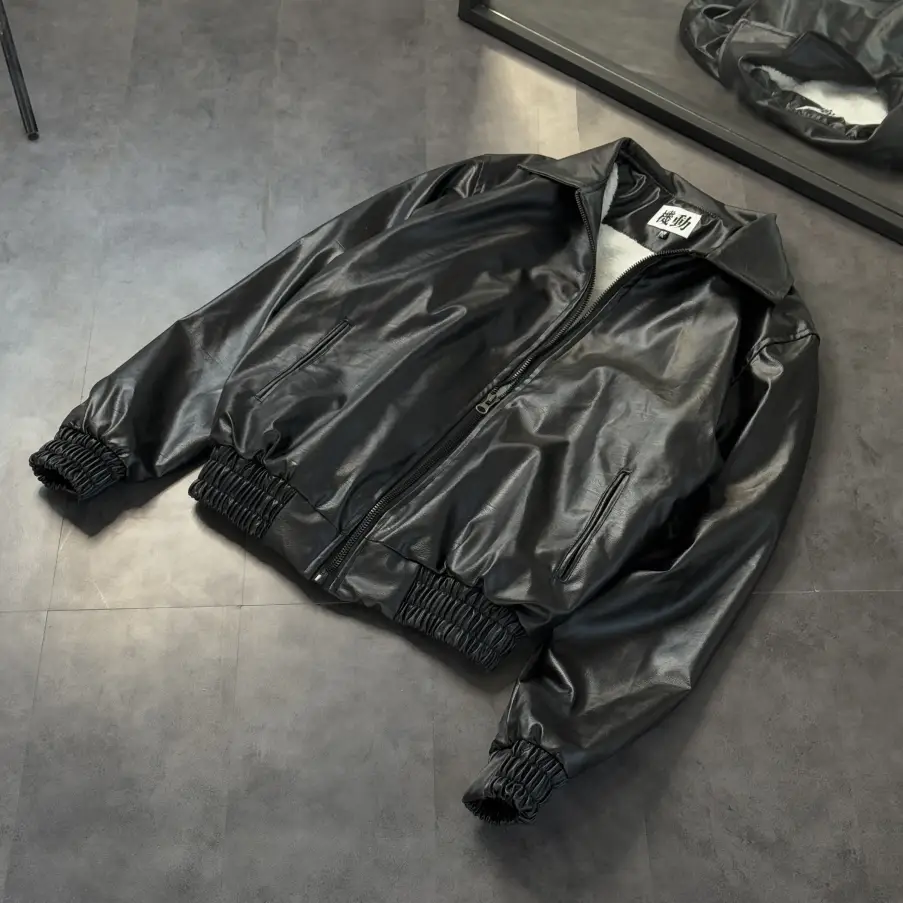 جکت چرم یقه دار - تصویر 1