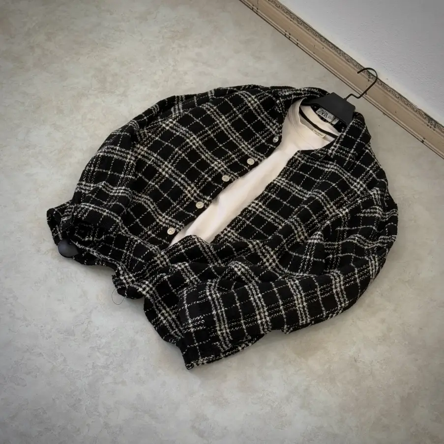 کت پشمی چهارخانه کد 1102 - تصویر 1