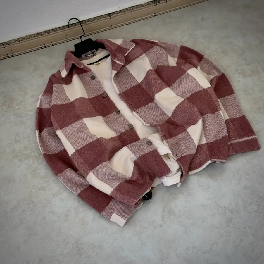 کت پشمی چهارخانه کد 1107 - تصویر 1