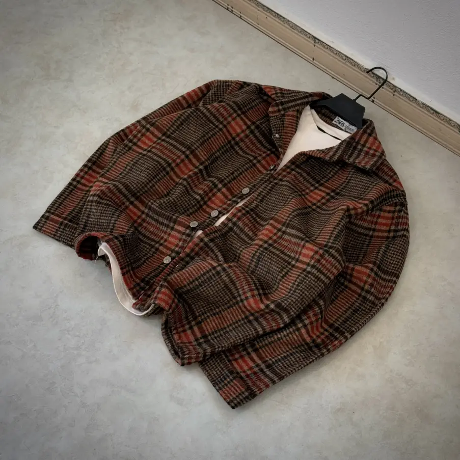 کت پشمی چهارخانه کد 1106 - تصویر 1