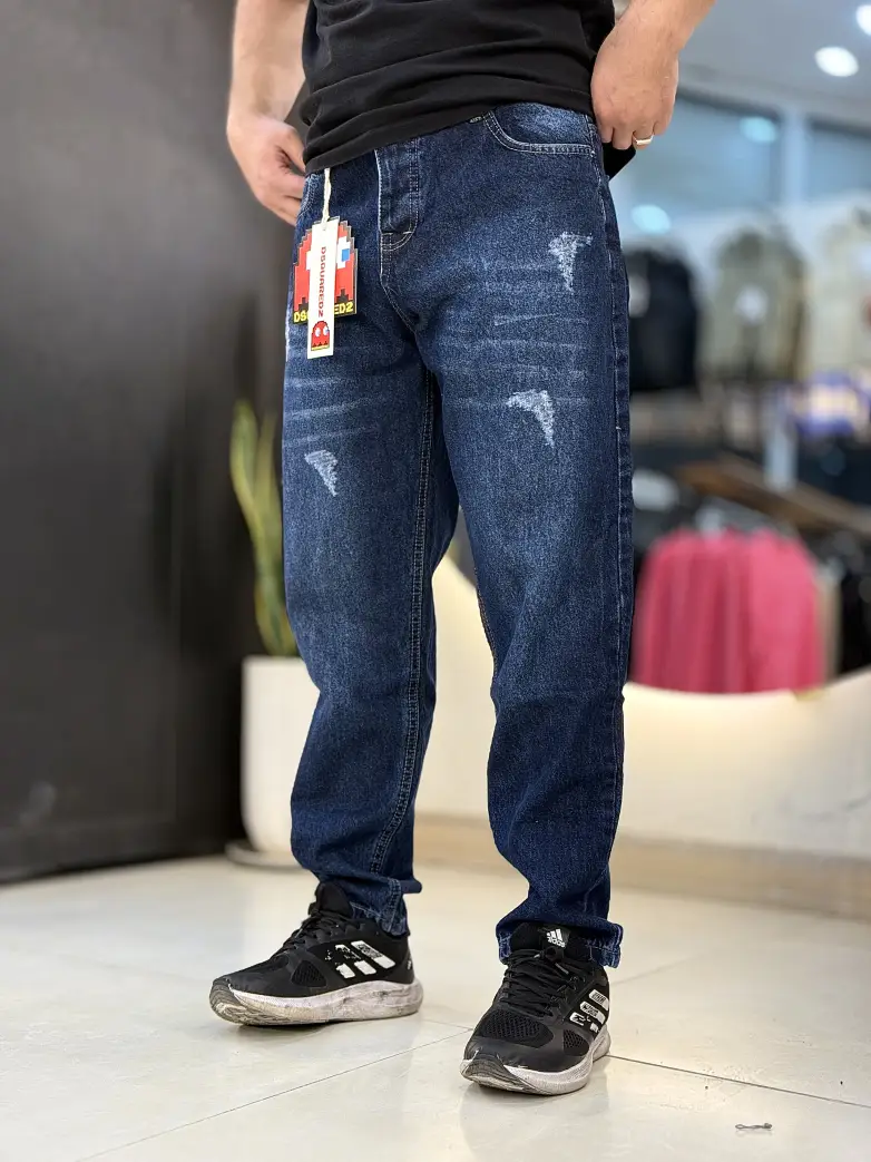 شلوار مام فیت ابی تیره کد 114 - تصویر 1