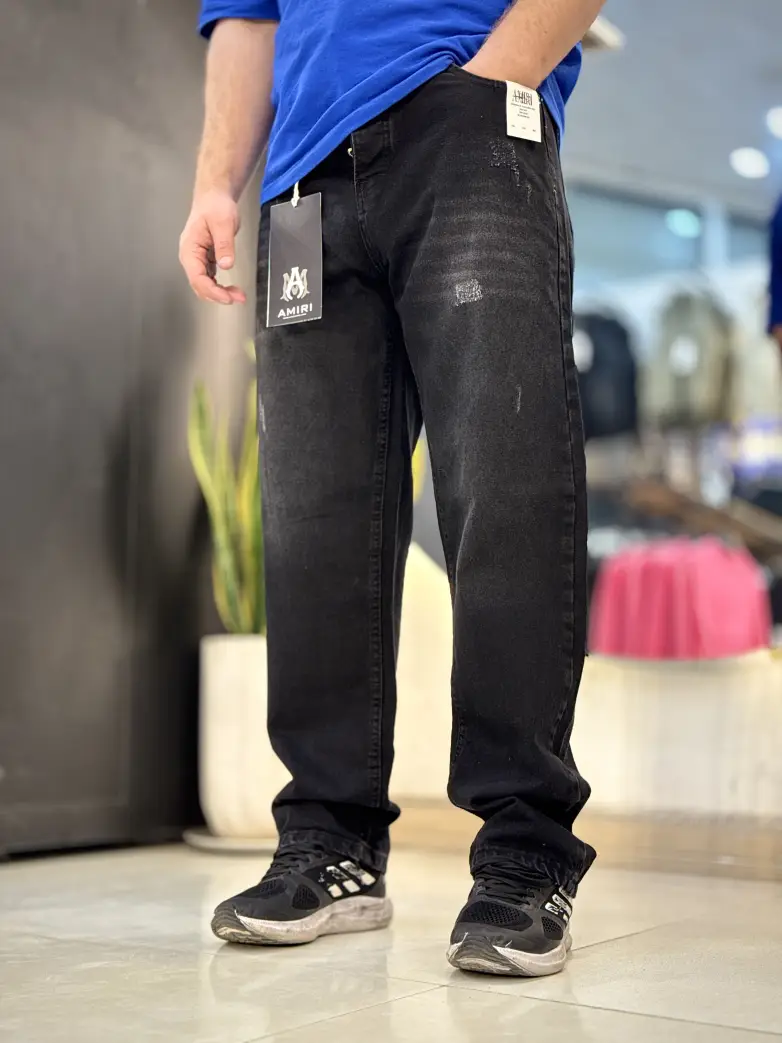 شلوار نیم بگ ذغالی تیره کد 130 - تصویر 1