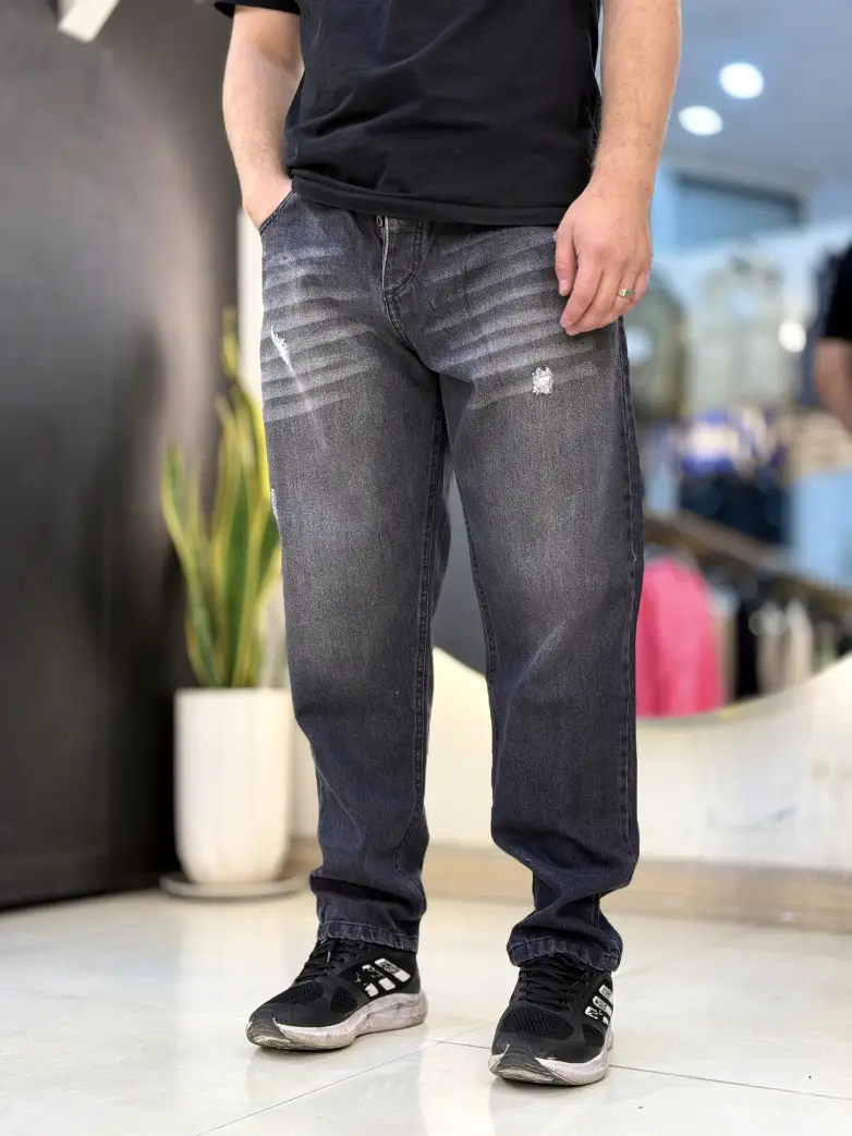 شلوار مام فیت ذغالی کد 136 - تصویر 1