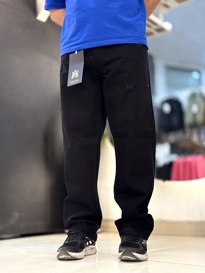 شلوار نیم بگ مشکی کد 140 - تصویر 1