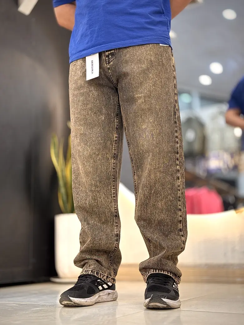 شلوار نیم بگ توسی تینت قهوه ای کد 124 - تصویر 1