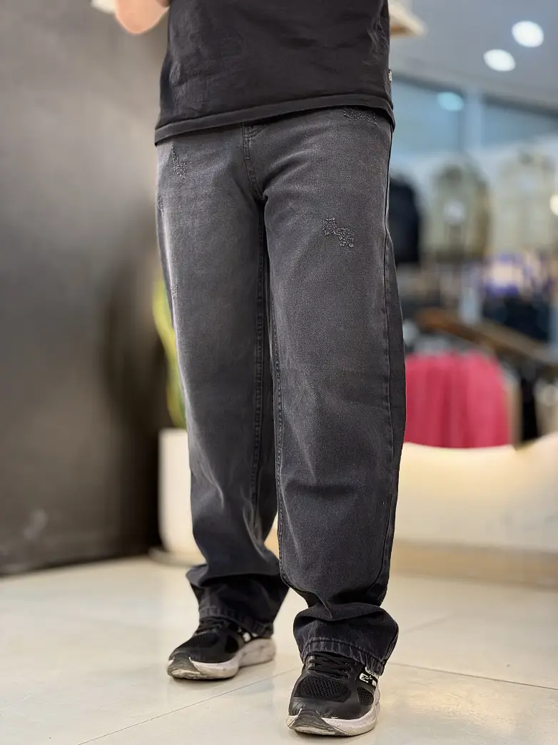 شلوار فول بگ ذغالی کد 115 - تصویر 1