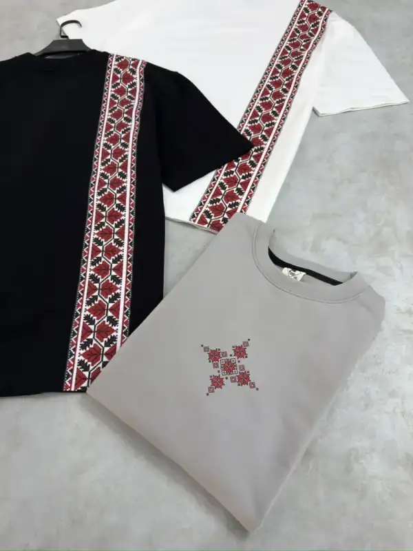 تیشرت باکسی طرح سنتی ترکمن  - تصویر 5