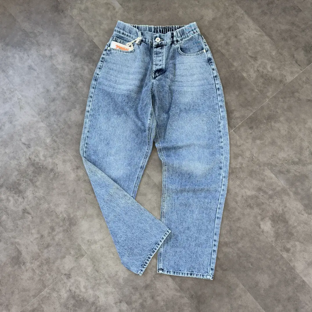 شلوار جین ابی ساده پیسوله ای کد 80 - تصویر 1